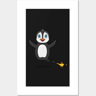 Cute Penguin Ghost and Flying Posters and Art